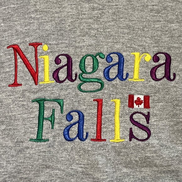 VTG Niagra Falls Crew Neck Sweatshirt Adult MEDIUM Heather Gray Canada Made - Picture 6 of 10